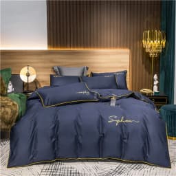 Svetanya Solid Cotton Embroidery Bed Linens Hotel Home Bedding Sets Sheet Pillowcase Duvet Cover Set