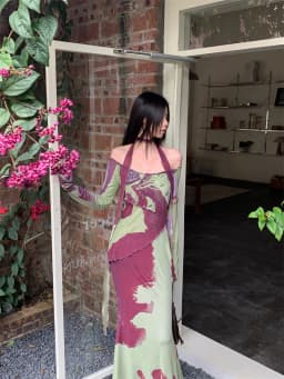 CHEERART Off The Shoulder Long Sleeve Mesh Maxi Dress 2024 Women Bodycon Tunics A Line Backless Ladies Long Dress Fall Fashion