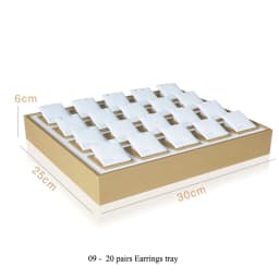 Luxury Gold White PU Leather Necklace Ring Earring Holder Jewelry Tray Series Jewelry Disply Jewellery Organizer Box