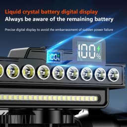 Bicycle Digital Display Horn Light 9 Lamp Beads Rechargeable Handlebar Front Light Warning Speaker Head Light for Running Riding