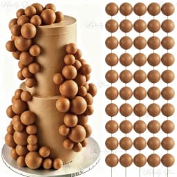 50/100pcs Cake Ball Picks Topper Wholesale 4 Sizes Foam Balls Cake Toppers for Birthday Christmas Wedding Cake Decoration Favor