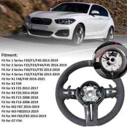 Carbon Trim For Alcantara Steering Wheel for BMW F01 F10 F20 F22 F30 F31 F32 M2 F87 M3 F80 M4 F82 F90 X5 F15 F16