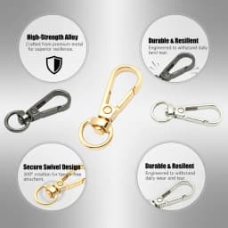10-100pcs 9mm Metal Buckle Swivel Clasp Bag Strap Carabiner Spring Clip Keychain Snap Hook Webbing Hardware Accessory