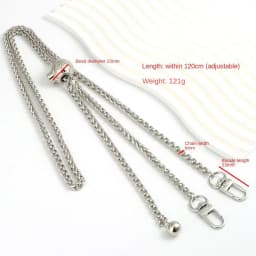 120cm Handle Replacement Metal Purse Chain Strap for Handbag Shoulder Crossbody Bag Chain Strap with Length Adjustable Ball