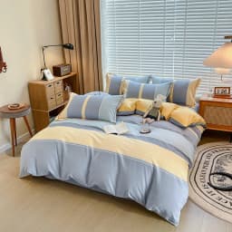 100% Cotton Brushed Quilt Cover Nordic Plaid Thickened Duvet Covers Soft Skin-Friendly Comfortable Single Double Blanket Cover