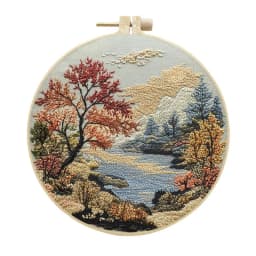 Nature Scenery Embroidery Kit for Beginners with Pattern Needlepoint Starter Kits for Adults Starter Embroidery Set