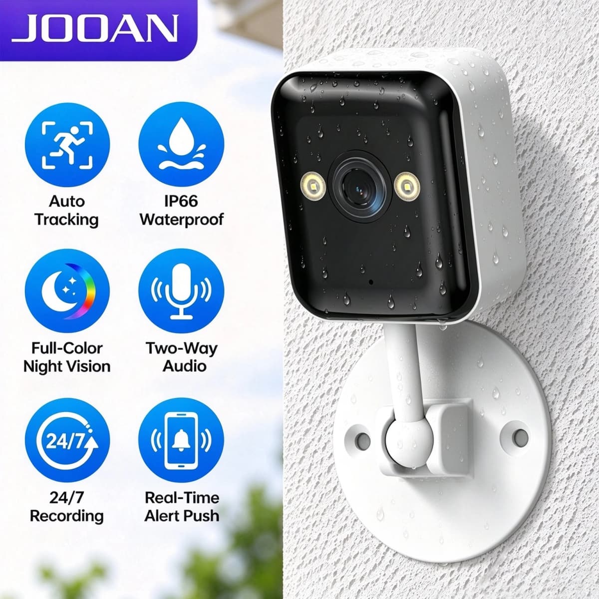 JOOAN 3MP Wifi Surveillance Camera Outdoor 5X Zoom Auto-Tracking mini IP Camera Home Security CCTV Video Surveillance