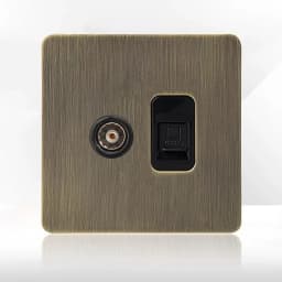 Retro Metal Brushed Antique Stainless Steel Push Button Switch Panel UK 13A Socket with USB Phone Charging for Home Improvement