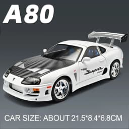 1:24 Scale Supra A80 911 GT3RS Supercar Model Toy Alloy Diecast Shock Absorption Doors Opened Sound Light Collection Sports Cars