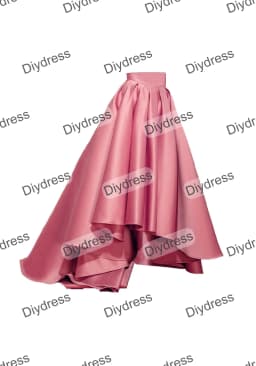 Women's High Low Elegant Prom Party Skirt A-Line Pleated Front Short Back Long Satin Skirt With Pockets For Evening Gown