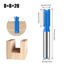 1pc 8mm Shank 3mm-20mm Straight Bit Tungsten Carbide Double Flute Router Bits Milling Cutter For Wood Woodwork Tool