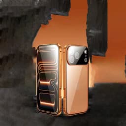 OUIO 360 ° Full Protection Metal Magnetic Double-Sided Glass Snap Lock Phone Case For IPhone 17 Pro Max 17 Air Pro Bumper Cover