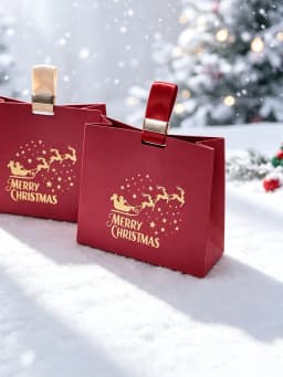 20pcs Santa Claus Sled Reindeer Hand-Held Gift Bags Red And Green Christmas Party Candy Small Gift Decoration Packaging