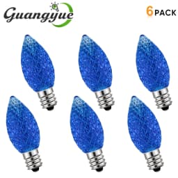 Multicolor C7 LED Light Bulbs 0.6W E12 Garden Decoration Night Lights Vintage Candle Lamps for C7 Outdoor String Lights