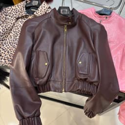 YOLOAgain Suede Leather Jacket Coat Women Real Leather Cropped Jacket Bomber Jacket