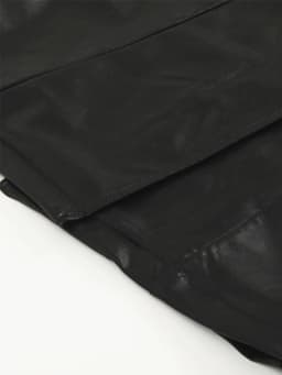 Lautaro Spring Autumn Extra Long Black Faux Leather Trench Coat for Women Double Breasted Luxury Elegant British Fashion 2022