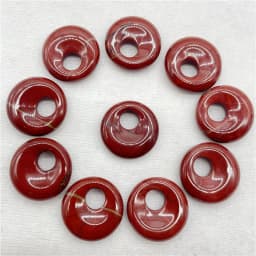 18mm Natural Gem Stone Quartz Crystal Amethyst Donut Charm Beads Pendant For Diy Jewelry Making Necklace Accessories 10pcs