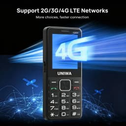 UNIWA V2000 4G Keypad Phone 2.4 Inch Big Button Loud Volume Dual SIM 1700mAh Multilingual Keyboard Feature Phones Elderly
