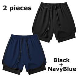Men's 2 in 1 Running Workout Short with Phone Pocket Towel Loop Gym Athletic Quick Dry Stretchy Performance Shorts Activewear