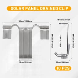 Solar Panel Drainage Clips Upgraded Stainless Steel Roof Solar Panel Frame Cleaning Clip Photovoltaic Panel Auto Remove Water