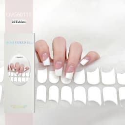 16/20/22Tips Semi-Cured Gel Nail Patch Adhesive Sliders Long Lasting Full Gel Nail Stickers DIY Manicure Harden In UV Lamp Need