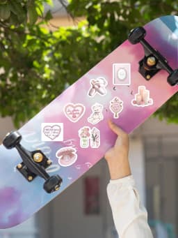 46pcs Bunny, Bear, Perfume Pink Graffiti Stickers Decorated Notebook Water Cup Diary Guitar Student Stationery PVC Decals