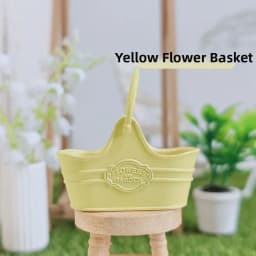 New Metal 1:12 Dollhouse Basket Multicolors Construction Props Shopping Basket 41*18*39mm Flower Bucket Basket