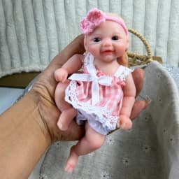 6 Inch Chubby Vivienne All Silicone Reborn Doll Lifelike Soft Solid Silicone Washable Doll Stress-relieving Toys