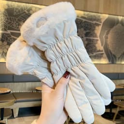 New Fashion Bear Elegant Windproof Waterproof Touch Screen Gloves Winter Women's Gloves Full Finger Hand Warm Skiing Black Glove