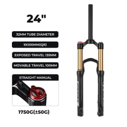 BOLANY Suspension Fork Mountain Bicycle 20/24 Inch Disc Brake Straight Tube Travel 100mm MTB Air Fork For Bicycle Accessoires