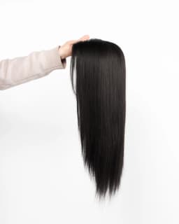 Malaysian Human 100%Hair Wig with Bangs 180% Density Center Part Silk Base Top Wigs Silky Straight Natural Hairline Elegant Hair
