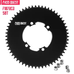 PASS QUEST 107BCD Bicycle Chainring 42T-58T Close Disc Black Chainwheel Narrow Wide Teeth forAXS Sprocket for Sram FORForce Aero