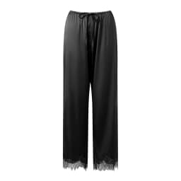 Women's Loose Pants Solid Color Elastic Waist Lace Patchwork Wide Leg Pants Casual Lounge Trousers New
