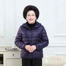 New Light Weight Short down Jacket for Middle Aged And Elderly Women Loose Fit Hooded Coat plus Size Cotton Outerwear
