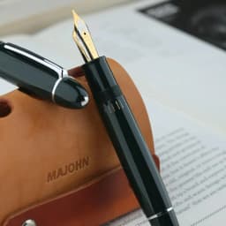 MAJOHN Final Craftsman P141 Pen Metal Copper Piston Ink Absorption 8 # 40 Sun Tip, Dual Color Pen Tip Lightweight Resin Pen Body