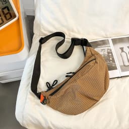 Casual Crossbody Bag Unisex Dumpling Shape Large Capacity Waterproof Nylon Leisure Shopping Bag for Men And Women