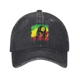 Get Up Stand Up Reggae Rasta Baseball Cap Vintage Distressed Denim Washed Bob Marley Snapback Hat Unisex Adjustable Fit Cap