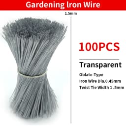 100PCS Gardening Cable Ties Reusable Oblate Iron Wire Twist Tie for Flower Plant Climbing Vines Multifunction Coated Fix Strings