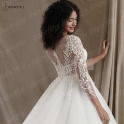 BEPEITHY Customized Gorgeous Full Sleeves Lace Wedding Dresses 2025 For Women Boho Romantic Bridal Gown Vestidos De Novias