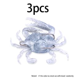 HENGJIA 3pcs 8cm 19g 3D Simulation Crab Bait With Hook Artificial Soft Silicone Lure Fishing Goods Saltwater Pike Fishing Lure