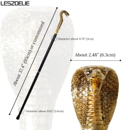 Cobra-Head Design Luxury Walking Stick Canes for Men And Women Elegant Fashion Vintage Hand Cane Decorative Man's Walking Cane