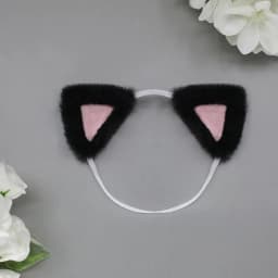 20cm Dolls Accessories Cute Plush Cat Ear Headband Hairy Tail For Cotton Stuffed Toys Headwear Idol Dolls Hair Decor