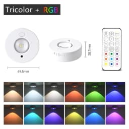 Multi Mode RGB COB LED Cabinet Light Dimmable 12 Color Remote Control USB Rechargeable Light Night for Kitchen Wardrobe Bedroom