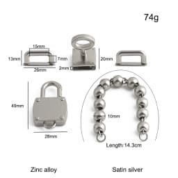 2/5/10Sets Satin silver Metal Square Tiny Bag Turn Lock Twist Lock Clasp For Women Handbag Shoulder DIY Hardware Accessories
