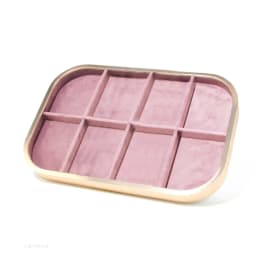 Pink Beige Gray Premium Metal Edge Inside Velvet Jewelry Tray Necklaces Rings Pendants Bracelets Storage and Display Tray