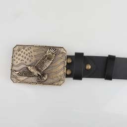 Men's Square Winged Eagle Buckle Genuine Leather Belt Stylish Accessory for Casual Wear