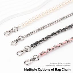 CRAZYSMITH Bag Chain Metal Strap for MLB Bucket Bag Handbag Replacement Long Beaded Chain Shoulder Crossbody Bag Accessory