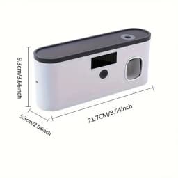 1 Smart Toothbrush Sterilizer, Toothbrush Storage Rack with 5 Brush Slots, Toothpaste Dispenser, Wall Mounted Holder