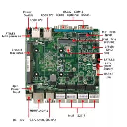 Topton Intel N150 N100 4x2.5G LAN Fanless Mini PC i226-V 2*COM DDR4 NVMe Efficient Cooling Solid Firewall PC Industrial Computer