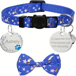 Personalized Cat Collar Pendant ID Engraving Name Tag Collar for Cat Necklace Puppy Kitten Bell Bow Tie Custom Small Dog Collar